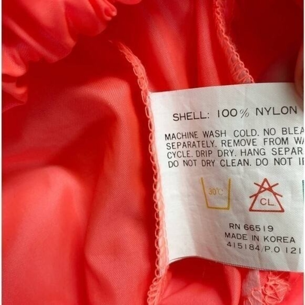 Vintage OP Hot Pink/Orange Windbreaker 3/4 Zip‎ Jacket - Junior's M - Picture 11 of 15